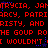 Red pixelated text repeats 'JAMTRICIA, JAMTRIARCY, RISTY' and 'THE GOUP ROHE' on black background with blue star accents.