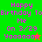 Pixelated birthday message with pink text on green and orange backgrounds, featuring a small star icon.