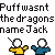 Pixel art image with text and four character icons showing two poses across two on gray background
