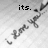 A grayscale animated icon with pixelated text and abstract shapes, displaying sequential word changes over a lined background.
