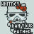 Pixelated Stormtrooper head with red bow, text "WHITNEY" above and "I AM YOUR FATHER." below on light gray background.