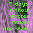 Green text on a purple background reads '7 days without soccer makes one week' in a pixelated font across multiple