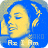 Pixelated blue background with yellow face profile, partial text 'Ae I Am' at bottom, and faint 'KOKO' above.