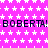 Pixelated text repeats across a pink star-patterned background with a gray rectangle in the bottom-right corner.