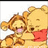 Two cartoon characters embrace; one wears a red shirt, the other has striped fur and pink cheeks.