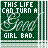 Pixelated green background with white text reading "THIS LIFE CAN TURN A GIRL BAD." and a faint, blurry figure of a girl in motion.