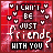 Red background with white text "I CAN'T BE JUST FRIENDS WITH YOU" surrounded by small hearts, displayed in a of identical