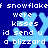 Blue background with light blue snowflake icons and white pixelated text reading 'snowflake were kisses id send u a blizzard' repeated in a