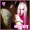 A fairy with pink hair and green wings appears in four , each showing a different heart color and text style