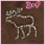Animated pixel art of a stylized animal figure with antlers, pink border and text in top-right corner.