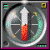 Animated circular icon with a compass-like dial showing rotating red and white cylindrical objects against a gray background.