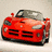 Two side-by-side pixelated car icons: a red convertible with black grille and silver roof on left, blue sports car with white racing stripes on right.