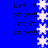 Blue background with repeated text and snowflakes, animated vertical sequence of white snowflake icons.