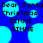 Blue background with light blue circular shapes and pixelated text reading "Dear Santa Christmas . GIMME GIMME" in black.