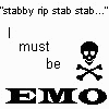 A black-and-white animated contact sheet showing two frames of a pixel art icon with text and symbols.