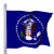 Animated contact sheet of a blue flag with presidential seal emblem showing eagle, shield, and olive branch on white pole against transparent background.