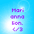 Pixelated purple text 'Marianne.' with '< / 3' symbol on light blue background, four identical arranged in a