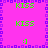 A bright pink background with green 'KISS' text and purple square border, featuring a central vertical line of changing pixel patterns.