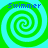 Four identical green and cyan spiral patterns arranged in a , each with blue text reading "Swimmer" above it
