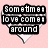 Pixelated text in black blocks on a pink background with white heart-shaped outlines, arranged in three sections.