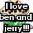 Pixelated image of a cookie cup with chocolate chips, green and blue cup, spoon with cookie, and overlaid text reading "I love ben and jerry!!!".