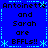 Blue background with cyan border and snowflake patterns, displaying repeated text 'Antoinette and Sarah are BFFLs!!' in black pixelated font.