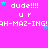 Pixelated text and stars on a bright pink background with repeated phrases and star positions changing across frames.