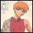 Pixelated anime-style character with orange hair and red sleeveless top on left, black background with white text "Anime IM" and stylized "cOm" logo on right.