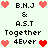 Pixelated text and heart symbols arranged in a pattern with alternating red and pink hearts, displaying names and relationship phrases