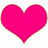 A solid pink heart shape centered on a white background with no visible text or additional elements.