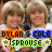 identical cartoon-style images showing two smiling people with light brown hair, wearing white shirts and dark jackets, overlaid with text elements