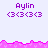 Pixelated purple text 'Aylín' and number sequence '(3)(3)(3)' appear above pink jagged borders on a light background, with one section showing gray.