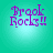 Four identical pixelated text icons on a teal gradient background, each displaying 'Brook Rocks!!' in purple stylized font with double exclamation marks.