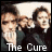 A 48x48 pixel animated contact sheet showing three frames of The Cure band logo with varying color schemes and contrast levels, arranged in a 2x2 grid with the bottom-right frame empty.