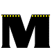 A static image of six large black capital M letters arranged in two on a gray background, with yellow dot patterns filling portions of the top and bottom
