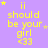 Purple background with yellow text "ii should be your girl <33" repeated in a , stars scattered throughout