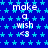 Blue background with light blue star pattern, repeated white text 'make a wish <3' in three