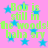 Static image with pink background, blue stars, and repeated green text reading "Bob is still in the woods! haha sry".