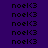 identical pixelated text elements on a purple background, with some and highlighted in white