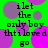 Green background with purple and pink circles, black text reading 'i let the only boy tht iloved go' repeated in a pattern