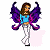 A pixelated animated buddy icon featuring a winged female character with purple wings and blue top on left, next to green text "Original Icons .com" on dark green background.