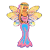 Pixelated static icon of a cartoon fairy with blonde hair, yellow wings, and a blue-pink dress against white background.