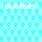 Light blue background with repeating cyan bubble icons and four instances of the text 'bubbles!' in white pixelated font.