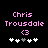 Pixelated text and symbols on black background with pink and white elements, showing two side-by-side configurations of the same design.