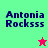 A four- displays 'Antonia Rocksss' text with a star symbol changing color between