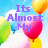 Pixelated birthday-themed animation with colorful balloons and text reading "It's Almost My Birthday!" followed by "YAY!! =]" against a blue sky background.