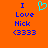 Pixelated orange background with blue text reading "I Love Nick (333)" and a cyan heart symbol above the text.