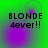 Green background with purple circular patterns and black text reading 'BLONDE 4ever!!' in four quadrants.