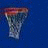 A split-screen image with a blue background on the left showing a pixelated basketball hoop and red rim, and a red radial burst pattern on the right displaying black text 'Sk0rgt02134'.