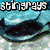 Pixelated image of a blue stingray with open mouth, green frog with orange eyes and feet, and black-and-white toucan with yellow-orange beak.